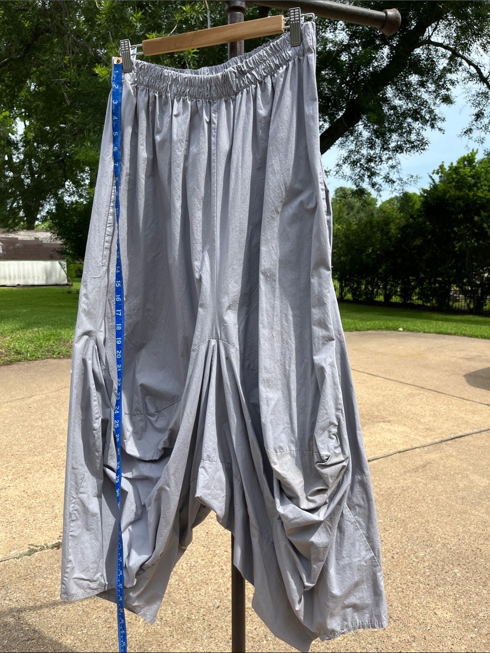 Light Gray Draped Harem Pants Unisex